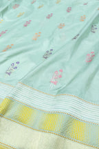 Blue Banarasi Handloom Pure Katan Silk Meenakari Flower Design Saree - Luxurion World