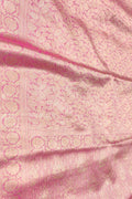 Pink Banarasi Handloom Pure Tissue Silk Brocade Saree - Luxurion World