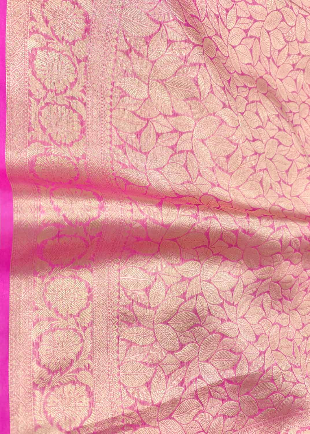 Pink Banarasi Handloom Pure Tissue Silk Brocade Saree - Luxurion World