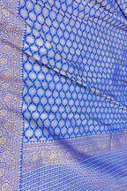 Blue Banarasi Handloom Pure Katan Silk Kadwa Tanchui Brocade Saree - Luxurion World