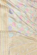 Multicolor Banarasi Handloom Pure Katan Silk Rangkat Flower Design Saree - Luxurion World