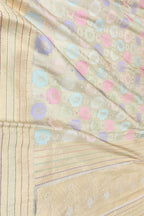 Multicolor Banarasi Handloom Pure Katan Silk Rangkat Flower Design Saree - Luxurion World