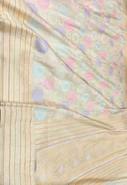 Multicolor Banarasi Handloom Pure Katan Silk Rangkat Flower Design Saree - Luxurion World
