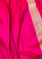 Pink Banarasi Handloom Pure Mashru Silk Meenakari Saree - Luxurion World