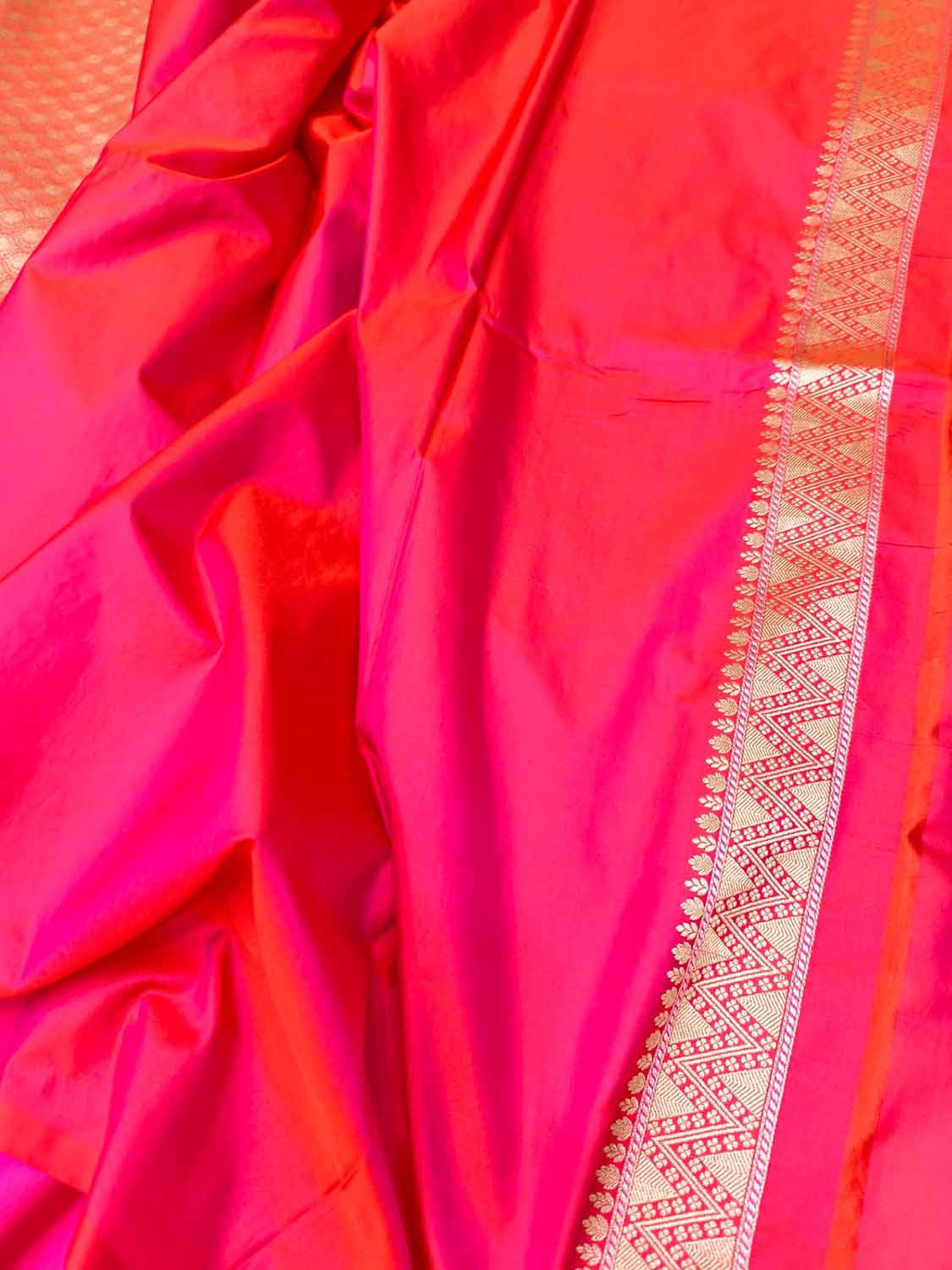 Pink Banarasi Handloom Pure Mashru Silk Meenakari Saree - Luxurion World