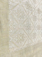 Dyeable Banarasi Handloom Pure Tussar Silk Sona Roopa Flower Design Saree - Luxurion World