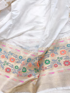 Dyeable Banarasi Handloom Pure Dupion Silk Saree - Luxurion World