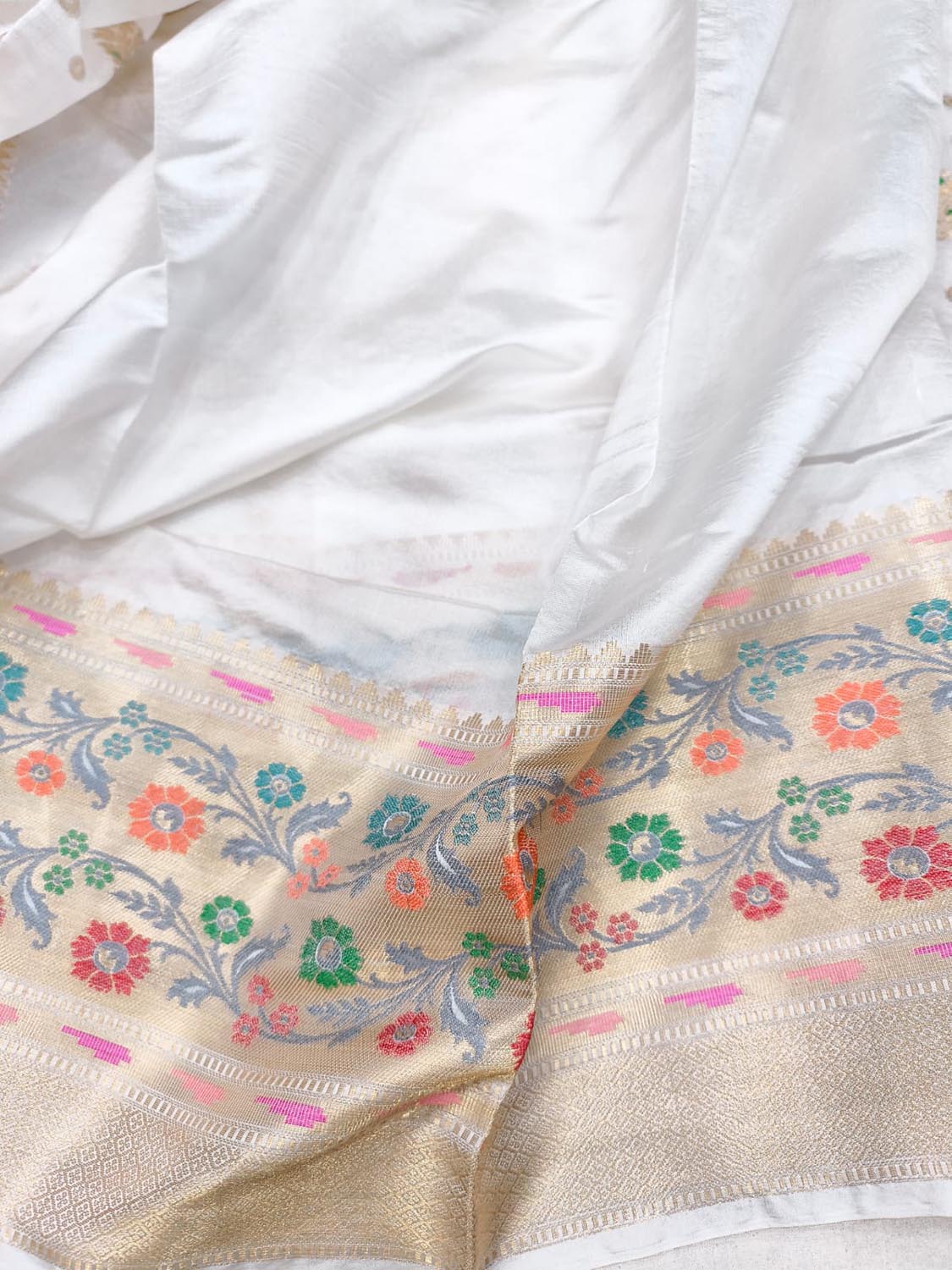 Dyeable Banarasi Handloom Pure Dupion Silk Saree - Luxurion World