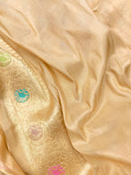Pastel Handloom Banarasi Pure Tissue Katan Silk Flower Design Meenakari Saree - Luxurion World