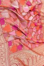 Multicolor Handloom Banarasi Pure Katan Silk Rangkat Saree - Luxurion World