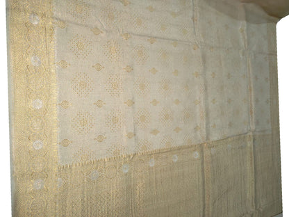 Exquisite Dyeable Banarasi Handloom Pure Moonga Silk Sona Roopa Saree - Luxurion World