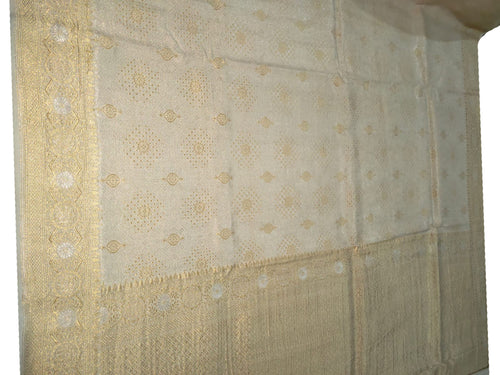Exquisite Dyeable Banarasi Handloom Pure Moonga Silk Sona Roopa Saree - Luxurion World