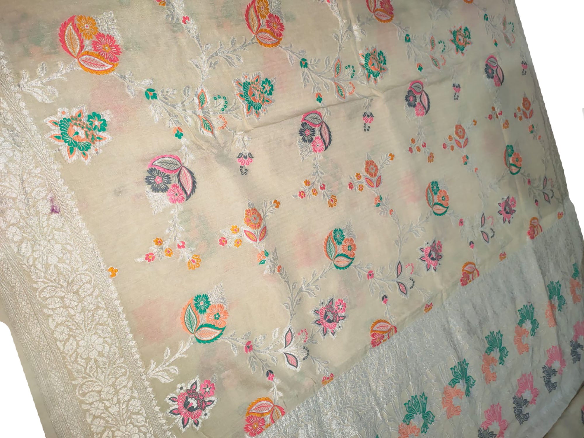 Exquisite Dyeable Banarasi Handloom Pure Moonga Silk Meenakari Saree - Luxurion World
