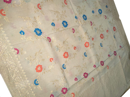 Exquisite Dyeable Banarasi Handloom Pure Moonga Silk Meenakari Saree - Luxurion World