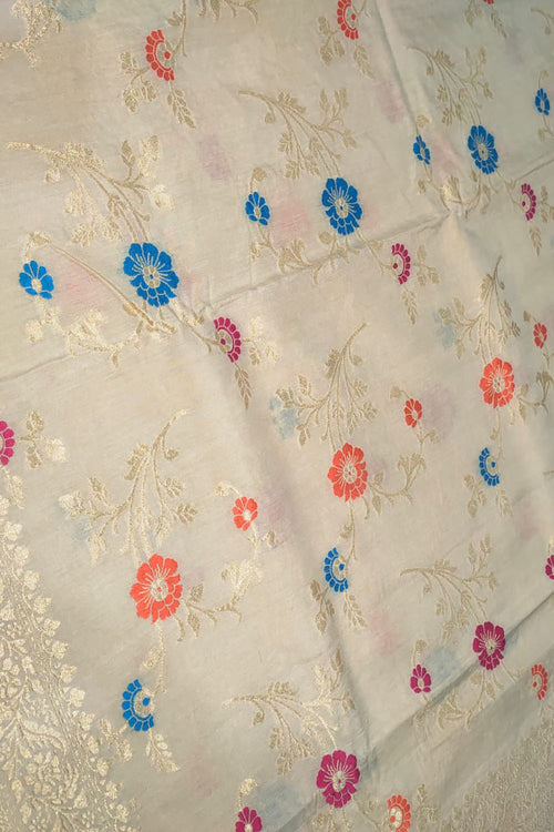 Exquisite Dyeable Banarasi Handloom Pure Moonga Silk Meenakari Saree - Luxurion World