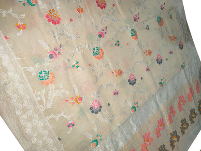 Exquisite Dyeable Banarasi Handloom Pure Moonga Silk Meenakari Saree - Luxurion World