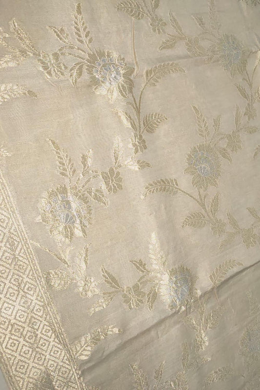 Exquisite Dyeable Banarasi Handloom Pure Moonga Silk Sona Roopa Saree - Luxurion World