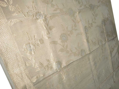 Exquisite Dyeable Banarasi Handloom Pure Moonga Silk Sona Roopa Saree - Luxurion World