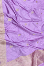 Purple Handloom Banarasi Katan Silk Paisley Design Saree - Luxurion World