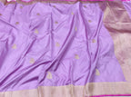 Purple Handloom Banarasi Katan Silk Paisley Design Saree - Luxurion World
