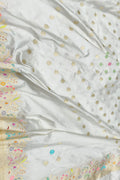Dyeable Handloom Banarasi Katan Silk Meenakari Flower Design Saree - Luxurion World