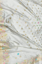 Dyeable Handloom Banarasi Katan Silk Meenakari Flower Design Saree - Luxurion World