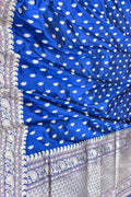 Blue Handloom Banarasi Katan Silk Saree - Elegant and Timeless - Luxurion World