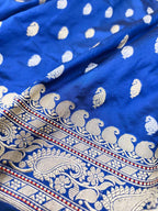 Blue Handloom Banarasi Katan Silk Saree - Elegant and Timeless - Luxurion World