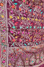 Maroon Handloom Banarasi Pure Katan Silk Flower And Bird Design Meenakari Saree - Luxurion World