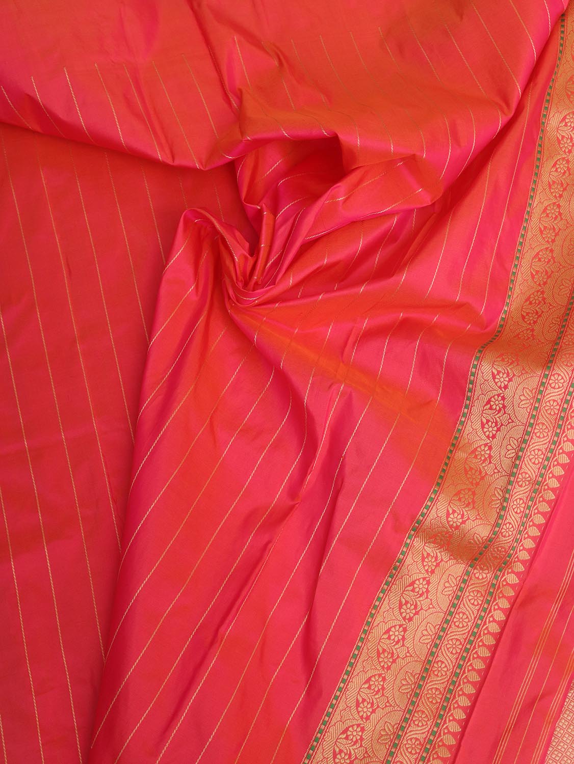 Pink Banarasi Handloom Pure Katan Silk Saree - Luxurion World