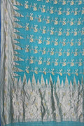 Elegant Blue Pure Georgette Banarasi Handloom Saree - Luxurion World