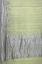 Yellow Pure Georgette Banarasi Handloom Saree - Luxurion World