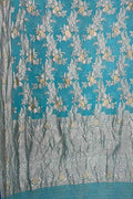 Elegant Blue Pure Georgette Banarasi Handloom Saree - Luxurion World