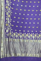 Elegant Purple Pure Georgette Banarasi Handloom Saree - Luxurion World