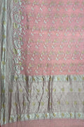 Pretty in Pink: Pure Georgette Banarasi Handloom Saree - Luxurion World
