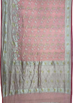 Pretty in Pink: Pure Georgette Banarasi Handloom Saree - Luxurion World