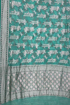Green Pure Georgette Banarasi Handloom Saree - Luxurion World