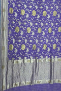 Elegant Purple Pure Georgette Banarasi Handloom Saree - Luxurion World