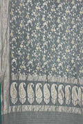 Elegant Grey Pure Georgette Banarasi Handloom Saree - Luxurion World