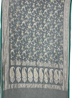 Elegant Grey Pure Georgette Banarasi Handloom Saree - Luxurion World