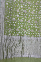 Green Pure Georgette Banarasi Handloom Saree - Luxurion World