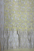Yellow Pure Georgette Banarasi Handloom Saree - Luxurion World
