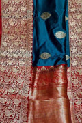 Blue Pure Katan Silk Banarasi Handloom Saree