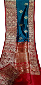 Blue Pure Katan Silk Banarasi Handloom Saree