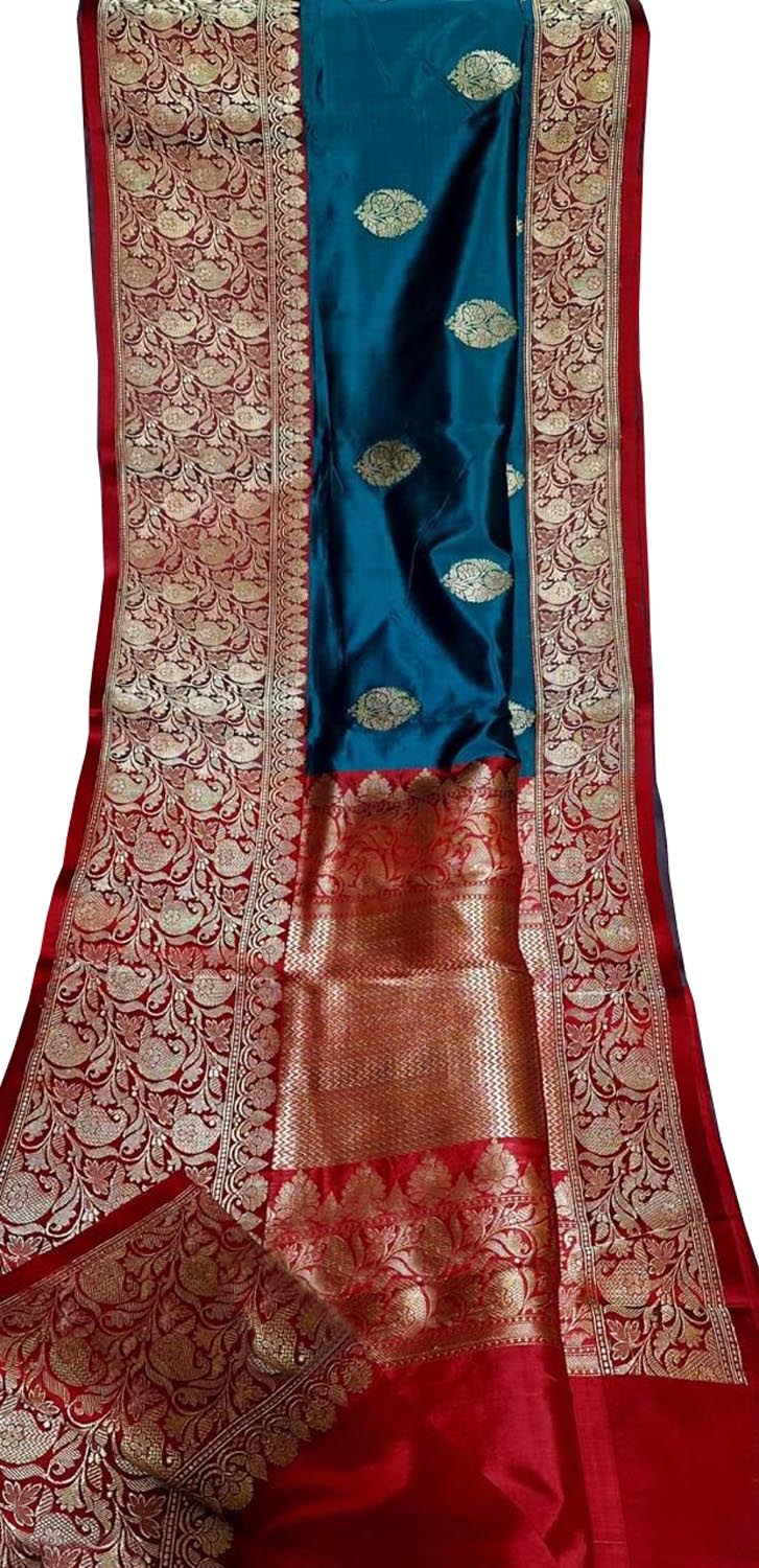 Blue Pure Katan Silk Banarasi Handloom Saree
