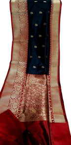 Black Pure Katan Silk Banarasi Handloom Saree