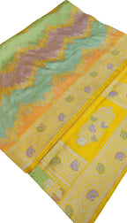 Exquisite Multicolor Banarasi Handloom Pure Katan Silk Rangkat Meenakari Saree - Luxurion World