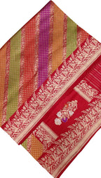 Exquisite Multicolor Banarasi Handloom Pure Katan Silk Rangkat Meenakari Saree - Luxurion World