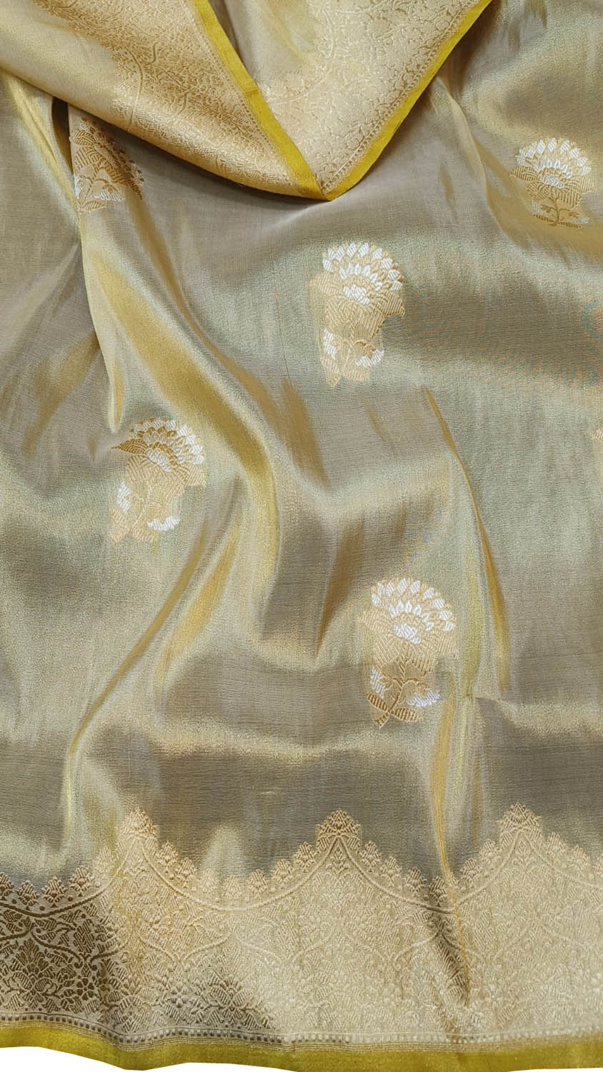 Elegant Pastel Banarasi Tissue Silk Saree - Luxurion World