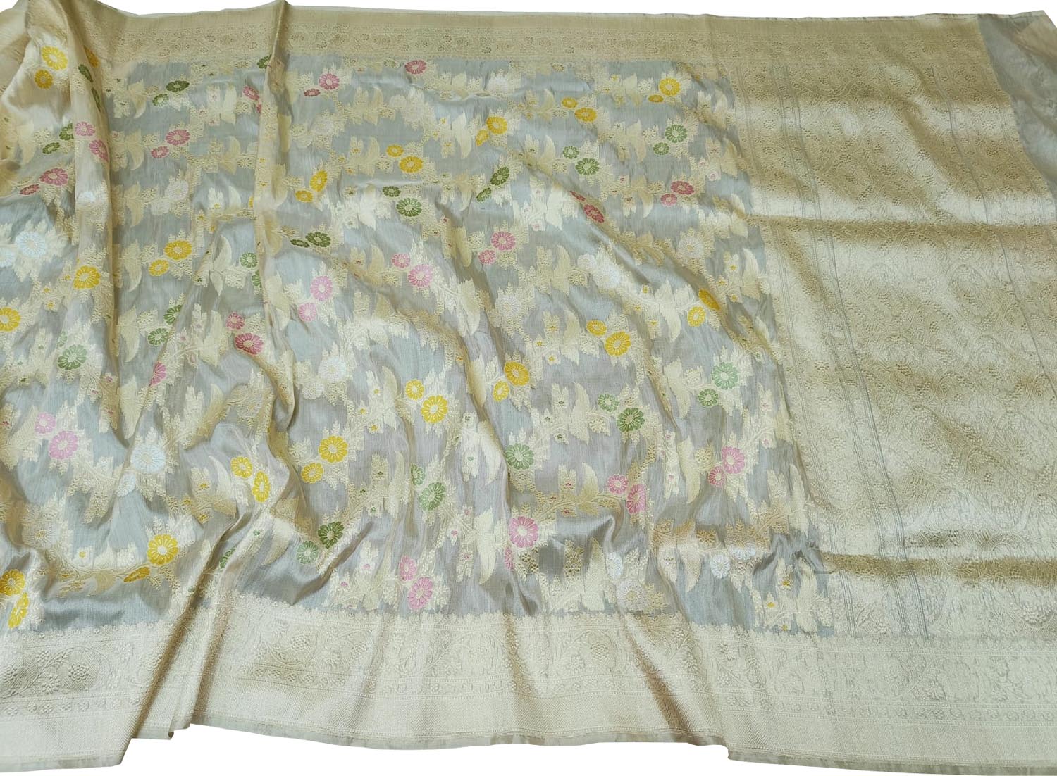 Exquisite Pastel Banarasi Handloom Tissue Silk Saree - Luxurion World